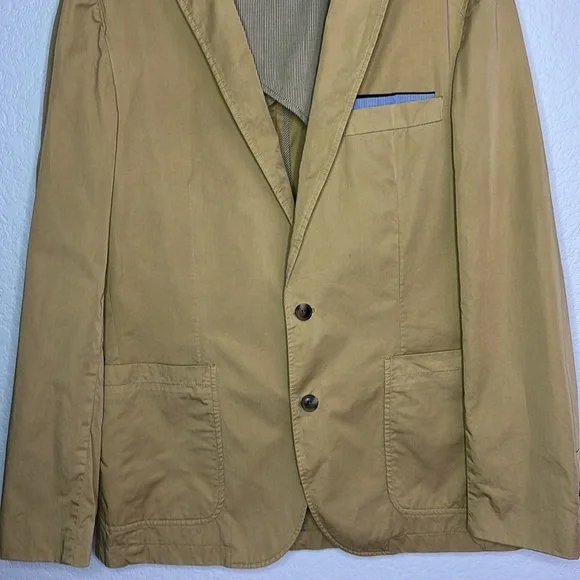 Cremieux Men’s Summer Blazer Neutral Khaki Beige Medium - Picture 4 of 12